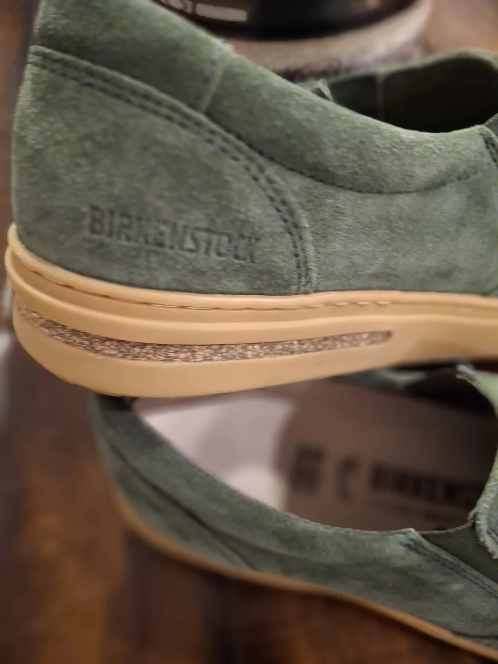 Birkenstock Oswego Suede Leather Slip On Shoes- Thyme Color EU39